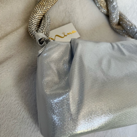 Nina Becca-B Shoulder Bag in Silver NWT - Picture 5 of 15